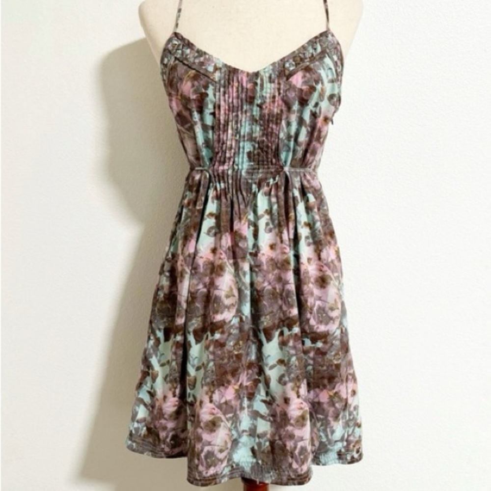 Ecote Urban Outfitters watercolor print spaghetti strap dress in multiple color
